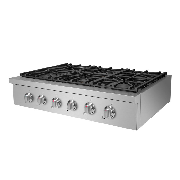 NXR Professional Ranges 36" Stainless Steel Gas 6 Burner Cooktop